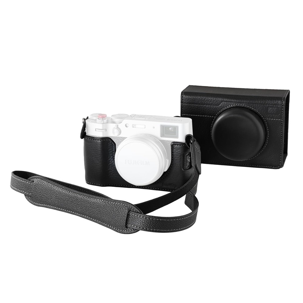 SMALLRIG Leather Half Case for Fujifilm X100VI Camera Black with Strap
